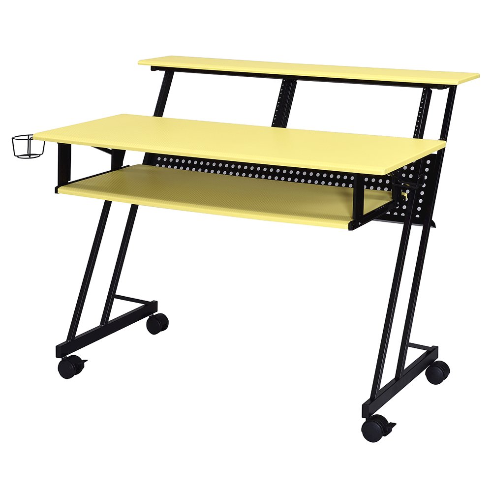Suitor Music Recording Studio Desk Yellow & Black. Picture 1