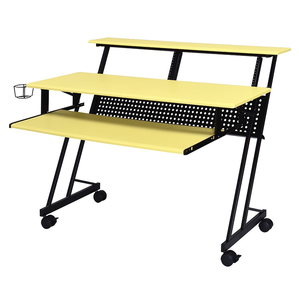 Suitor Music Recording Studio Desk Yellow & Black. Picture 7
