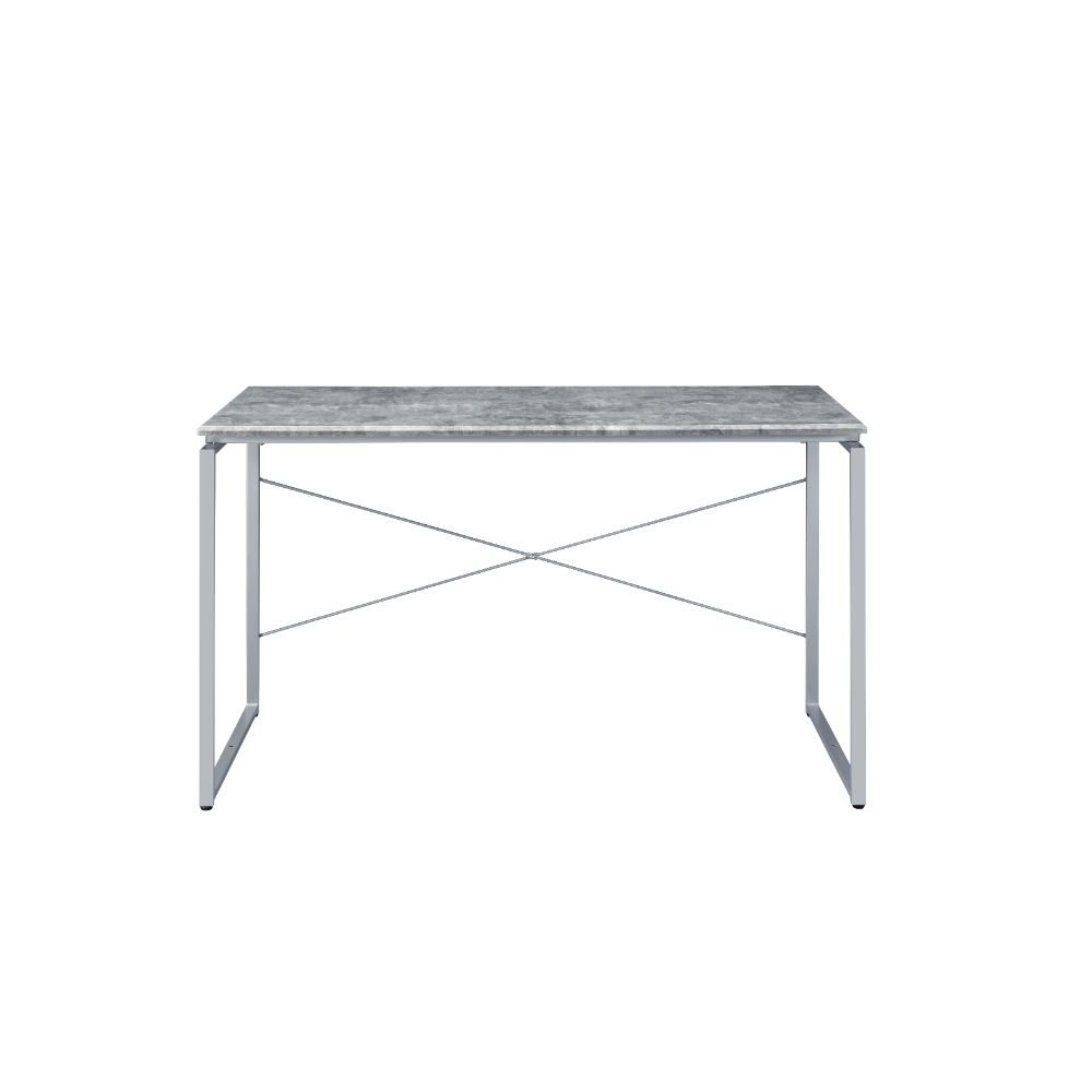 Jurgen Writing Desk Faux Concrete & Silver. Picture 2