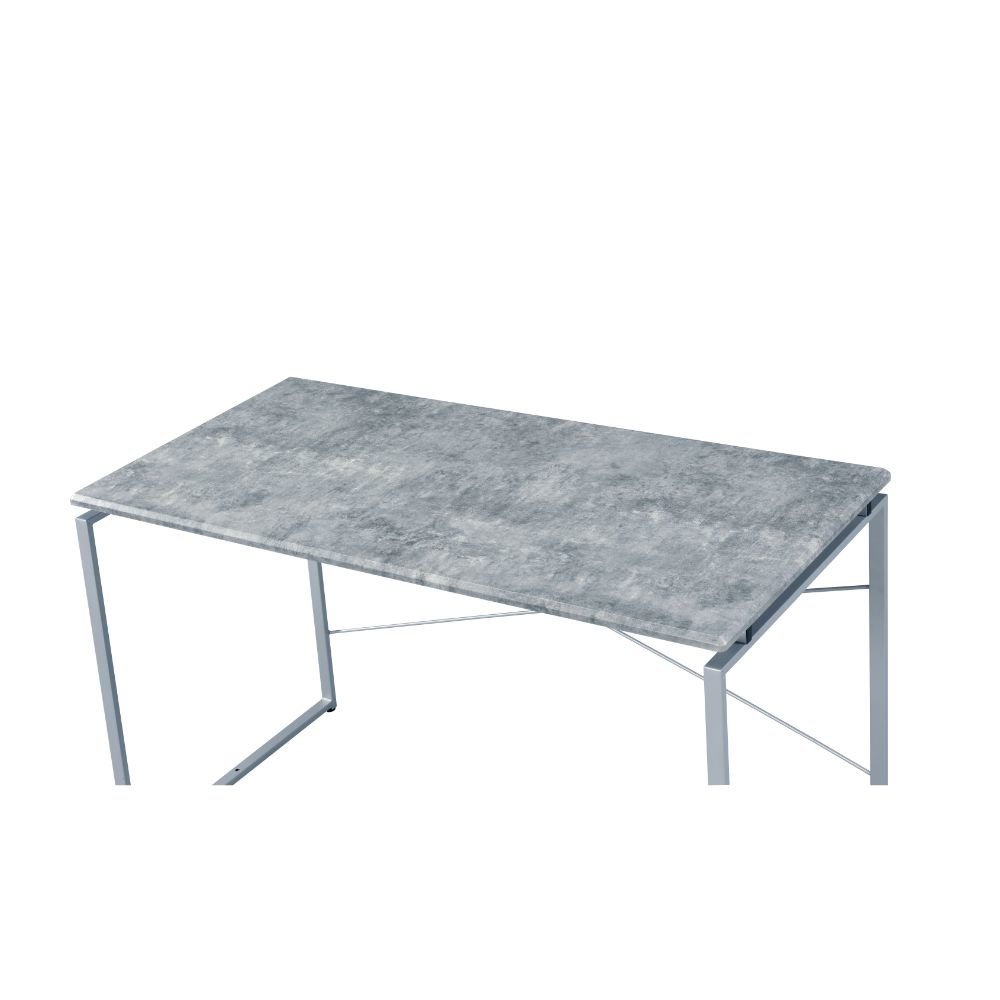 Jurgen Writing Desk Faux Concrete & Silver. Picture 3