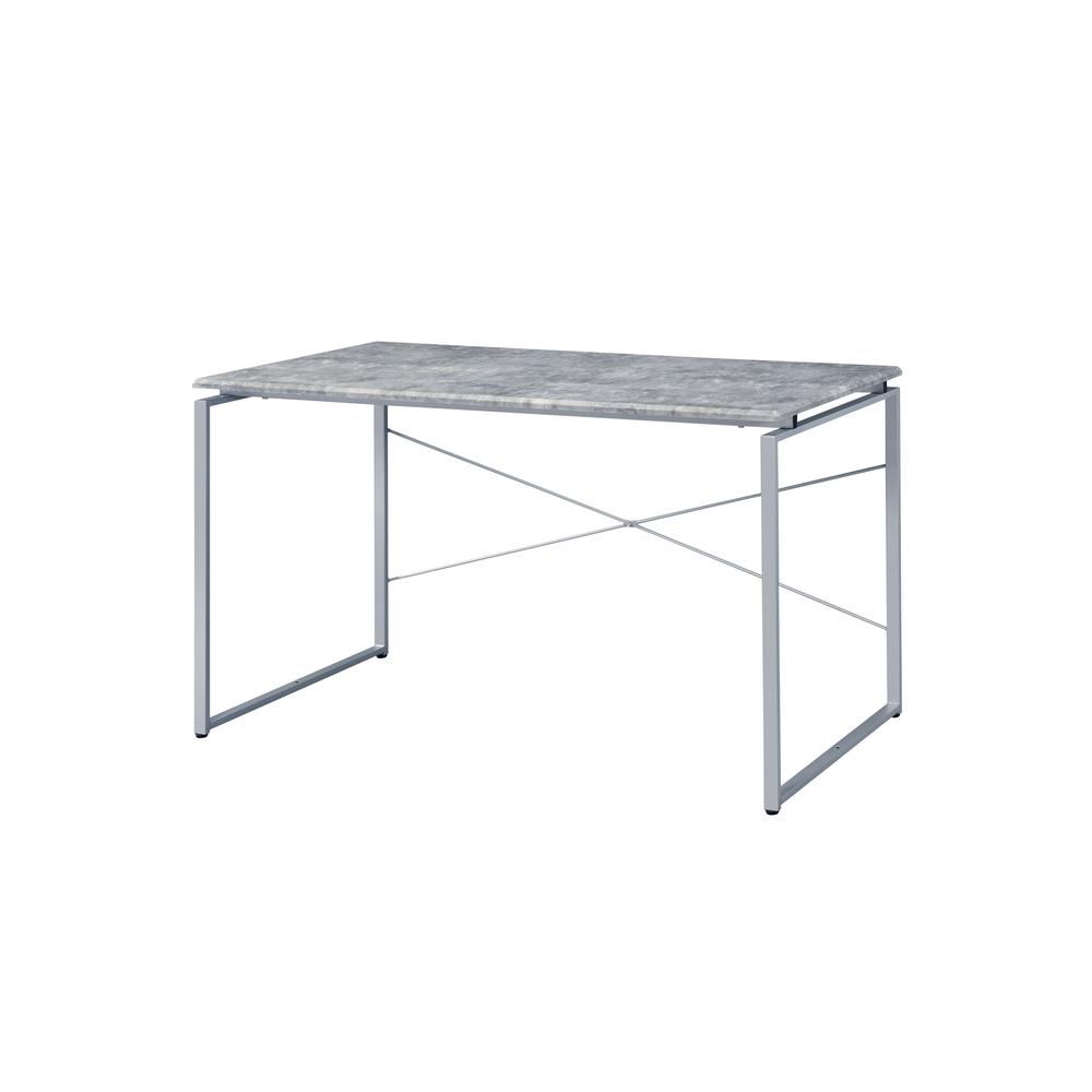 Desk, Faux Concrete & Silver 92905. Picture 1