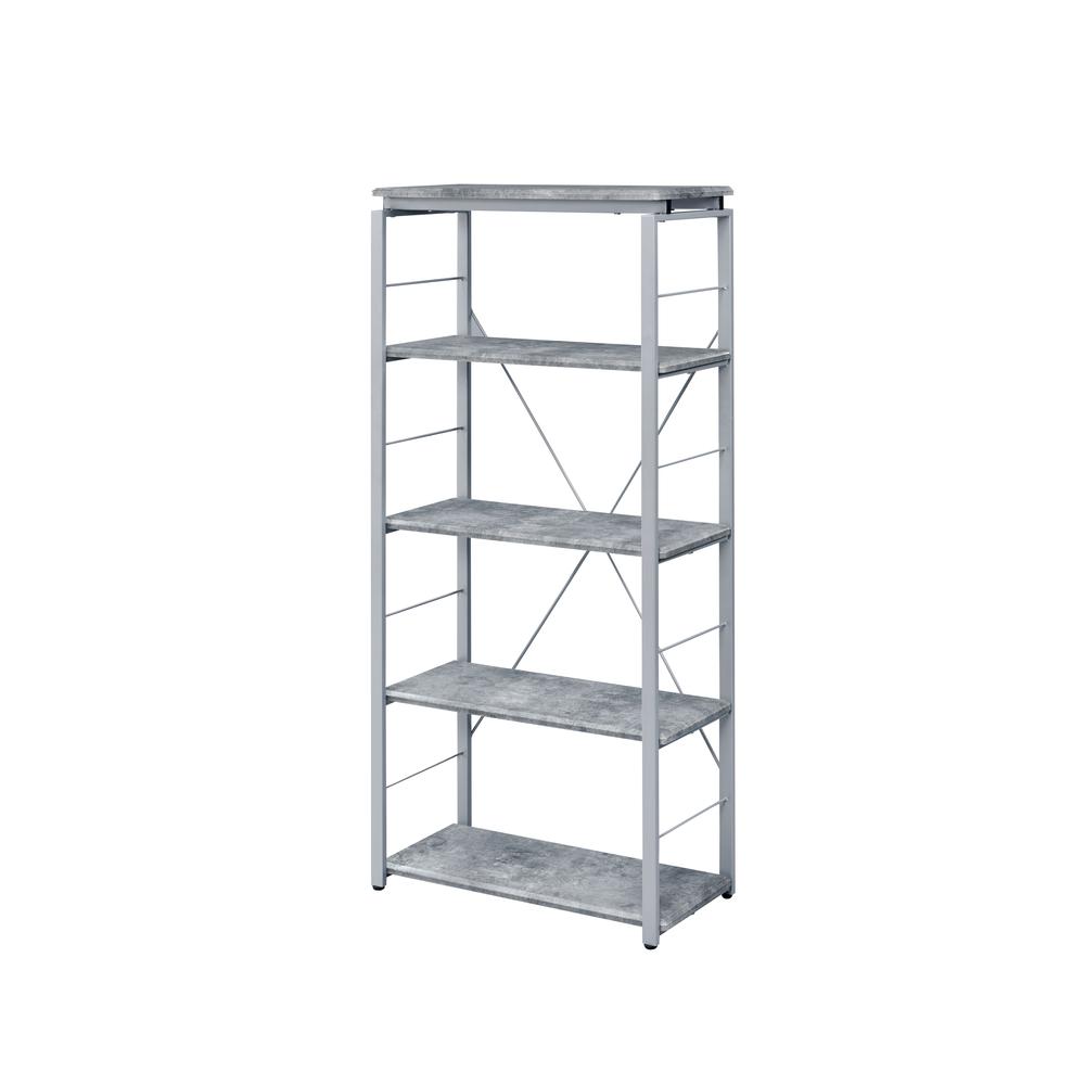 Bookshelf, Faux Concrete & Silver. Picture 1