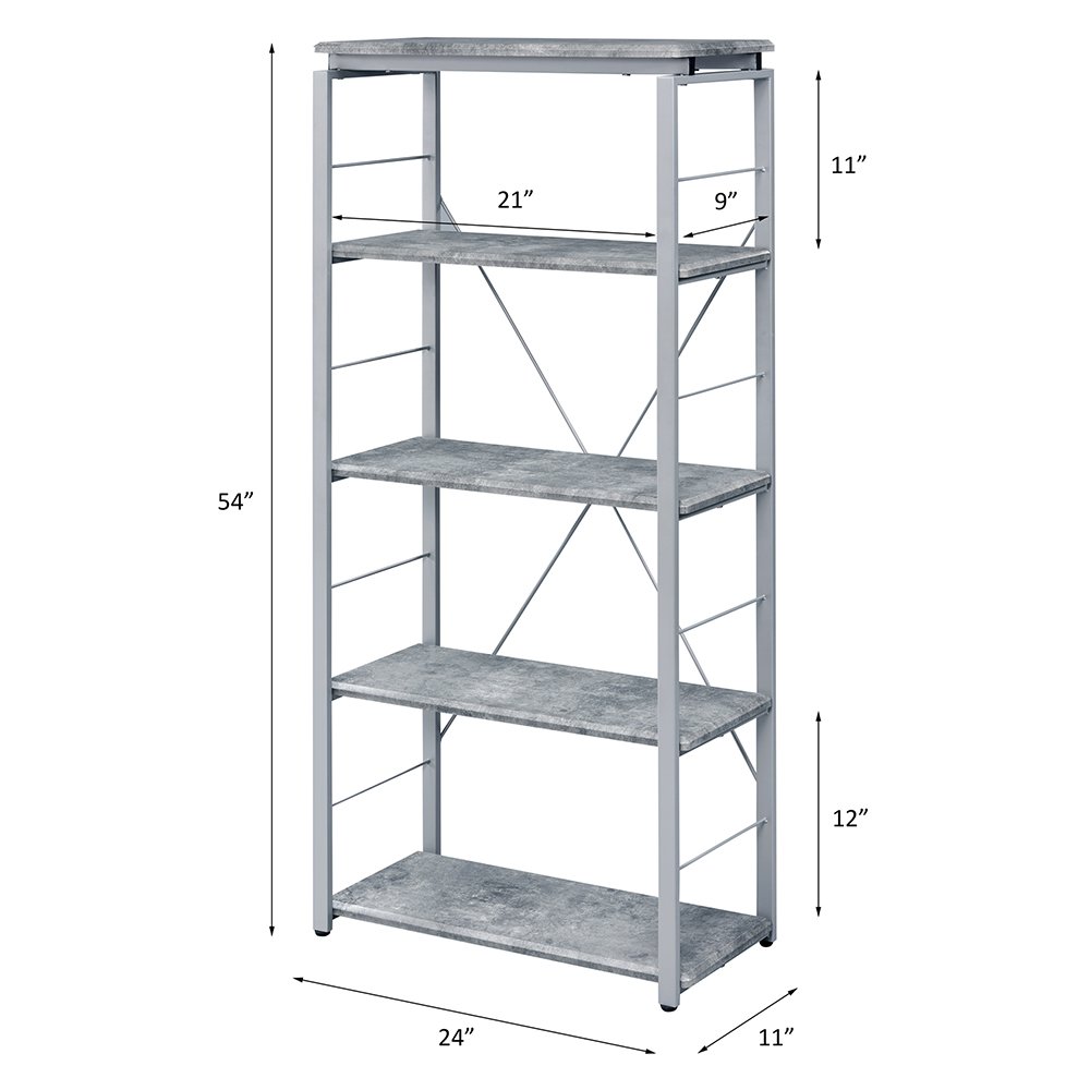 Jurgen BookShelf Faux Concrete & Silver. Picture 4