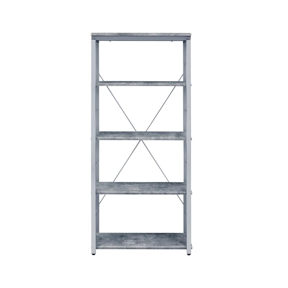 Bookshelf, Faux Concrete & Silver. Picture 2