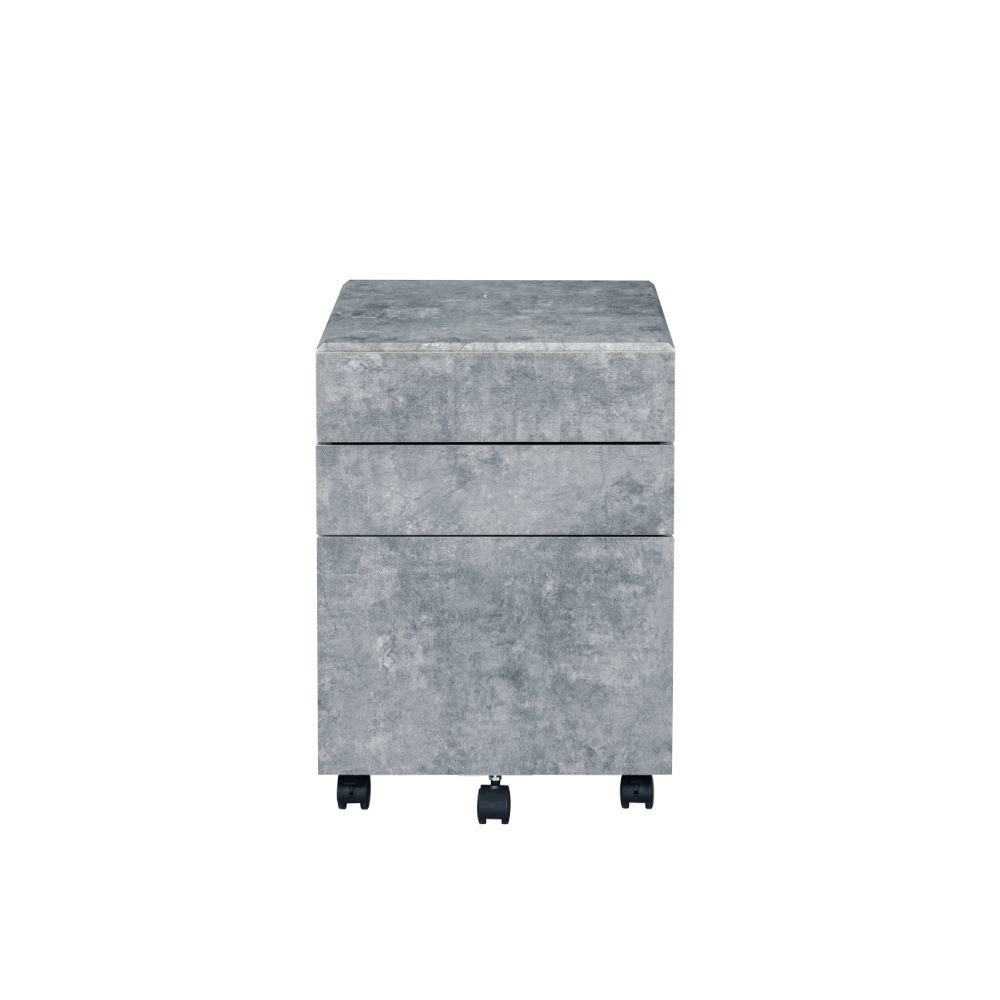 Jurgen File Cabinet Faux Concrete & Silver. Picture 2