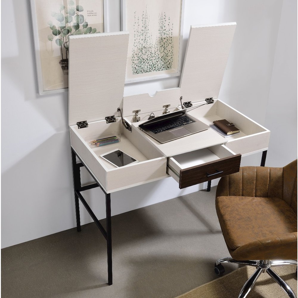 Verster Writing Desk w/USB Port Natural & Black. Picture 7