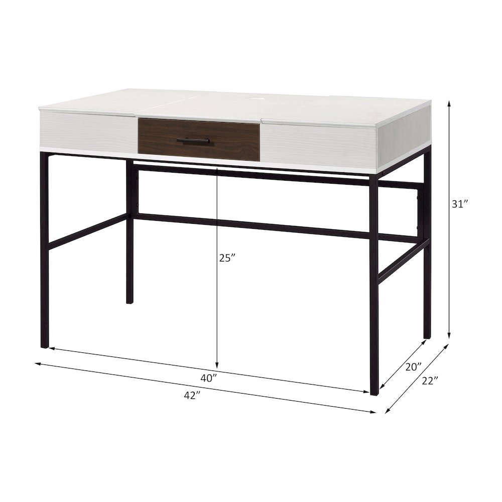 Verster Writing Desk w/USB Port Natural & Black. Picture 8