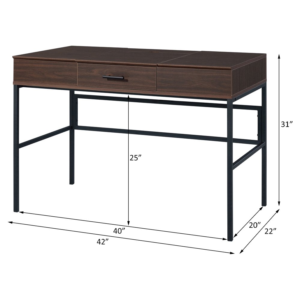 Verster Writing Desk w/USB Port Oak & Black. Picture 8