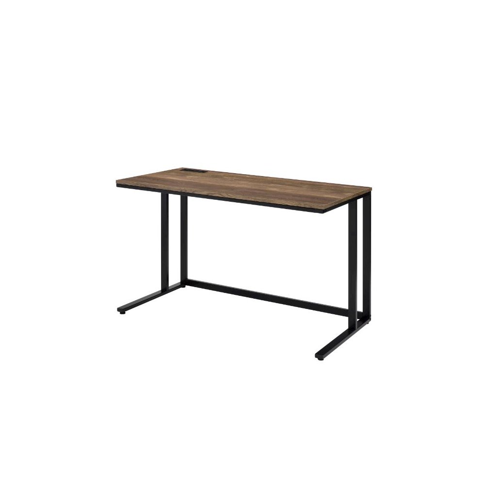 Tyrese Writing Desk w/USB Port Walnut & Black. Picture 1