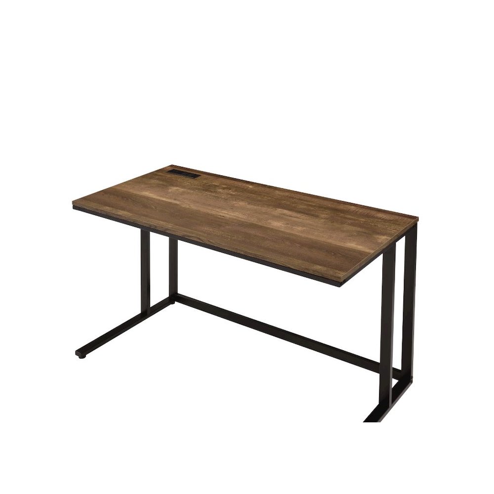 Tyrese Writing Desk w/USB Port Walnut & Black. Picture 3
