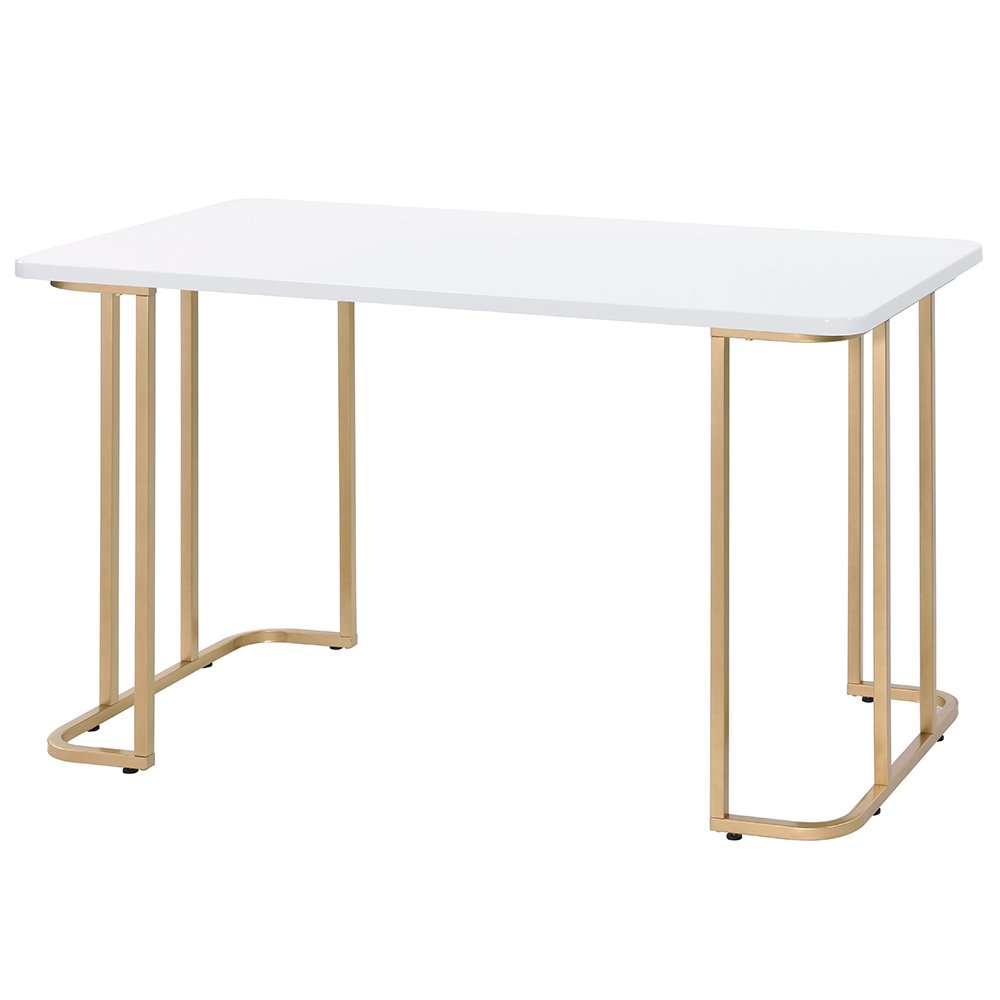 Estie Writing Desk(Same AC00902) White & Gold. Picture 2