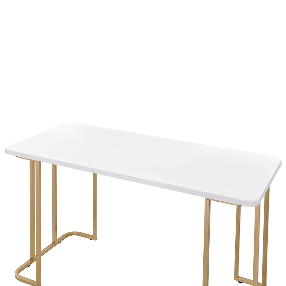 Estie Writing Desk(Same AC00902) White & Gold. Picture 4