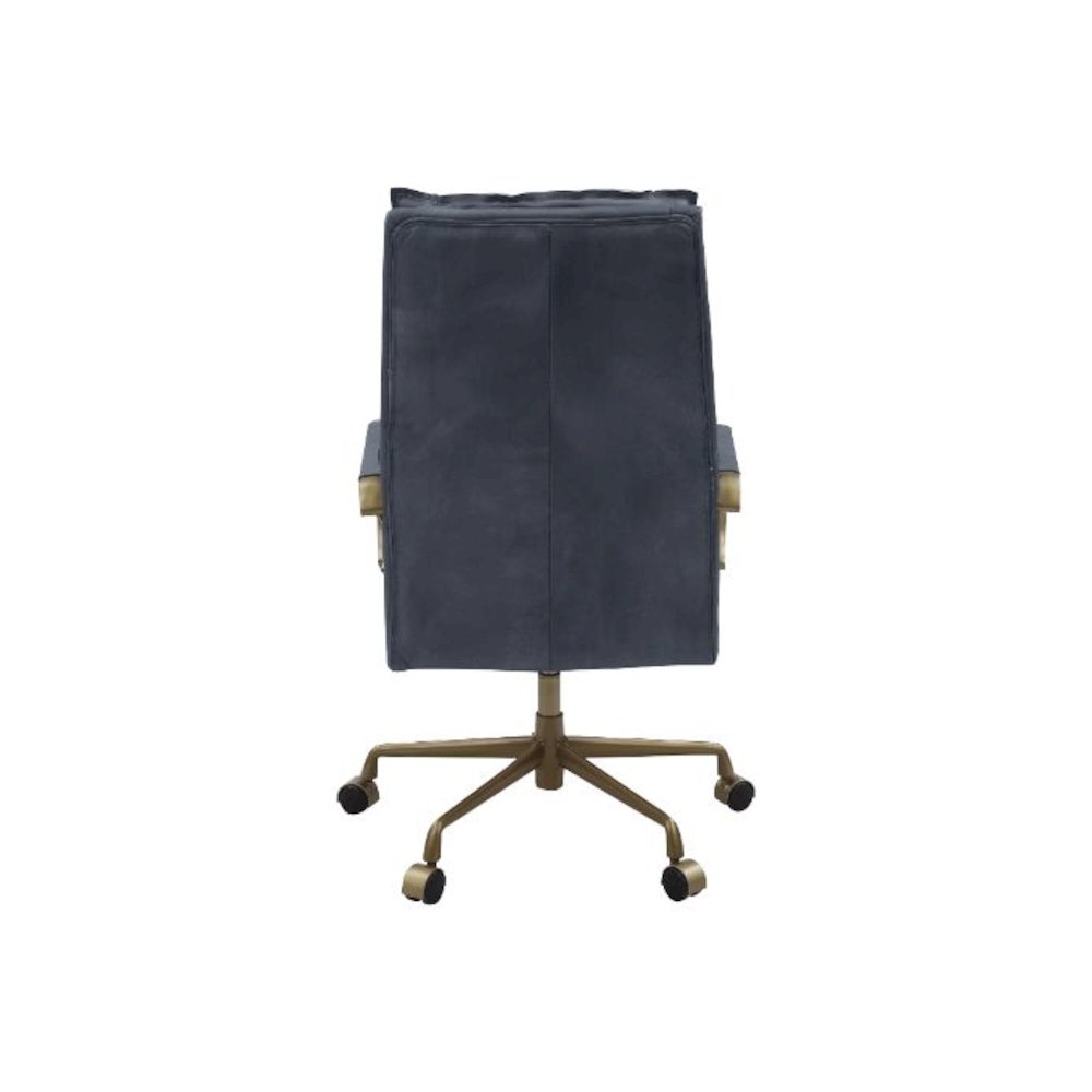 Tinzud Swivel Office Chair Gray Leather. Picture 2