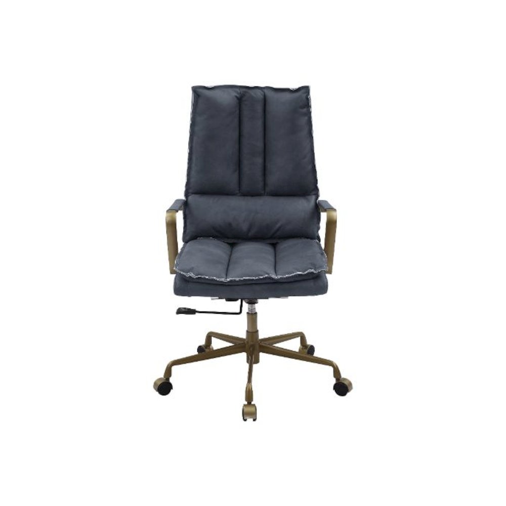 Tinzud Swivel Office Chair Gray Leather. Picture 5