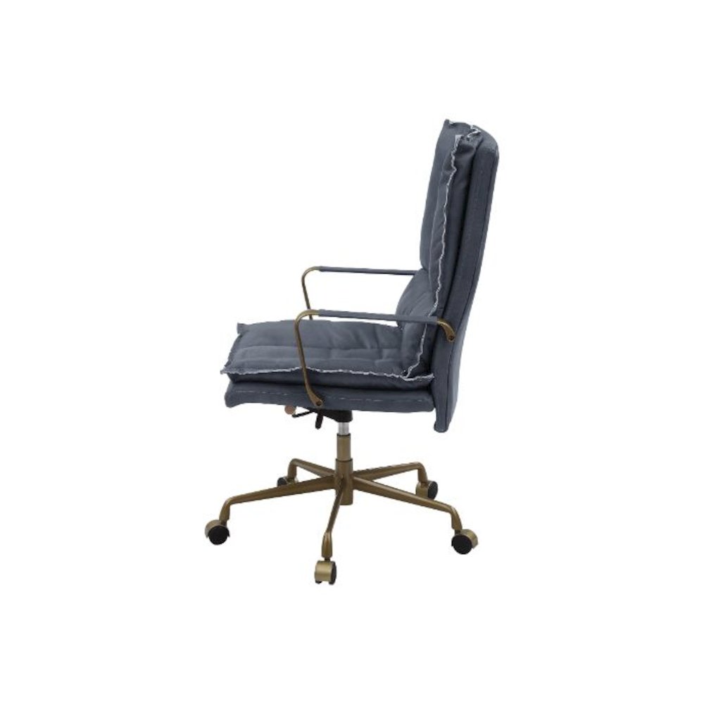 Tinzud Swivel Office Chair Gray Leather. Picture 3