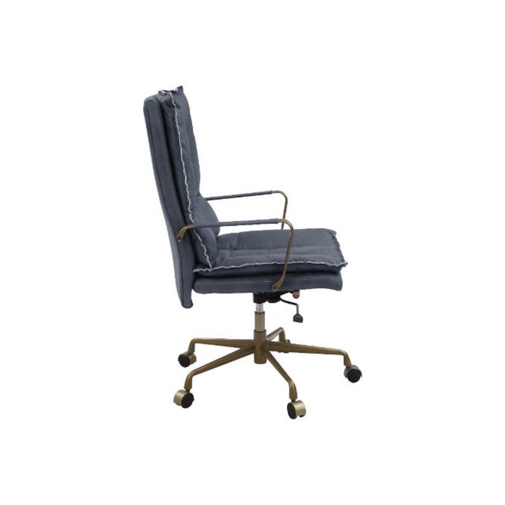 Tinzud Swivel Office Chair Gray Leather. Picture 4