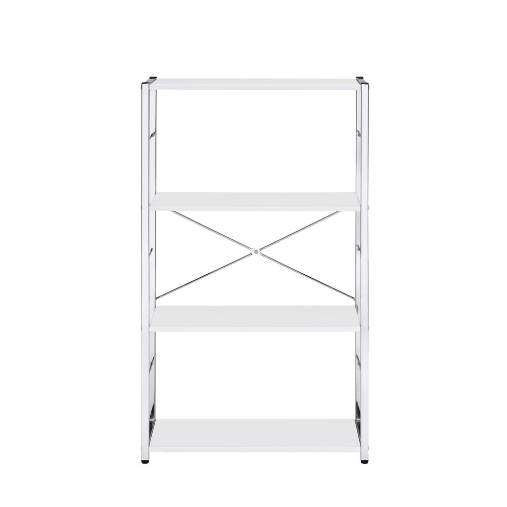 Tennos Bookshelf, White & Chrome Finish (93192). Picture 4