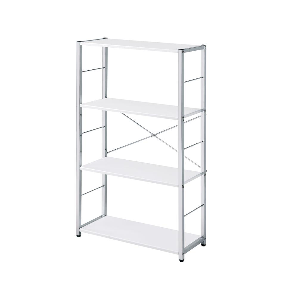 Tennos Bookshelf, White & Chrome Finish (93192). Picture 6