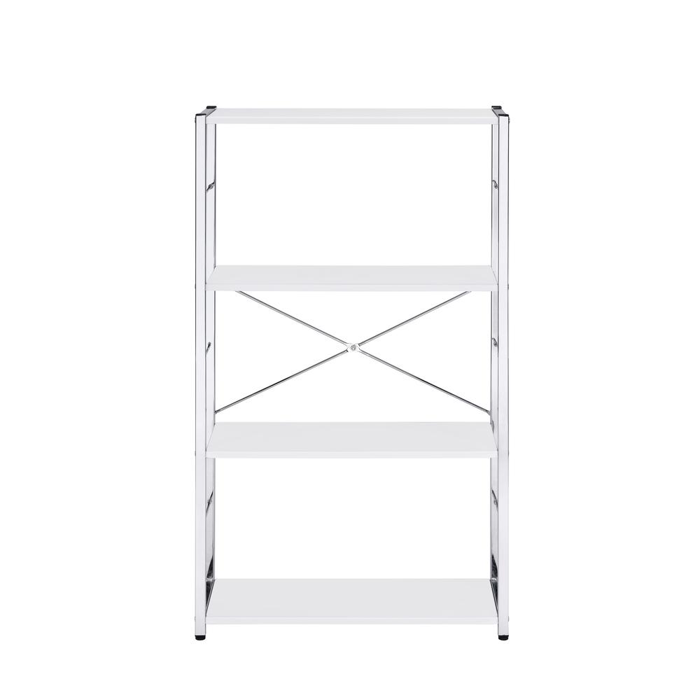 Tennos Bookshelf, White & Chrome Finish (93192). Picture 7