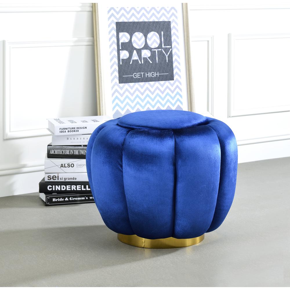 Heiress Ottoman Sapphire Blue Velvet. Picture 1