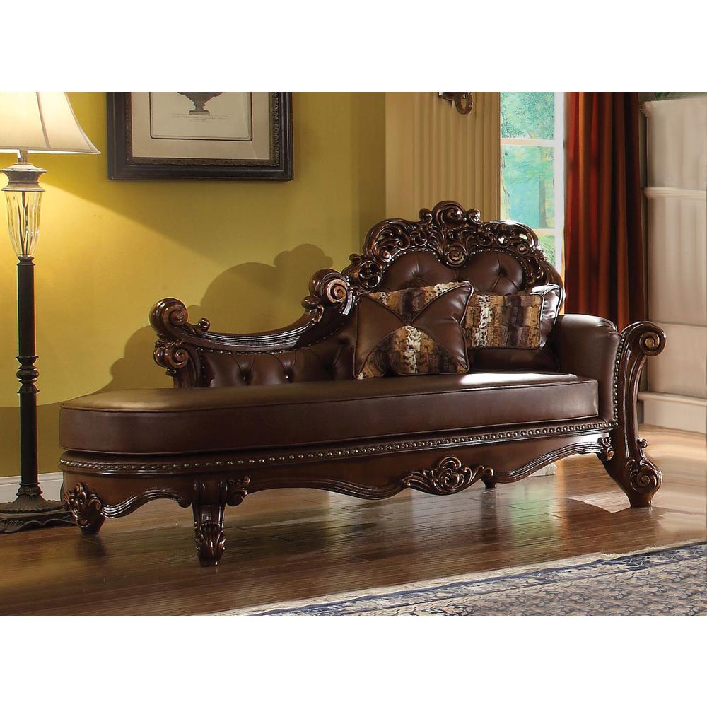 Vendome Chaise w/2 Pillows, PU & Cherry (96491). Picture 3