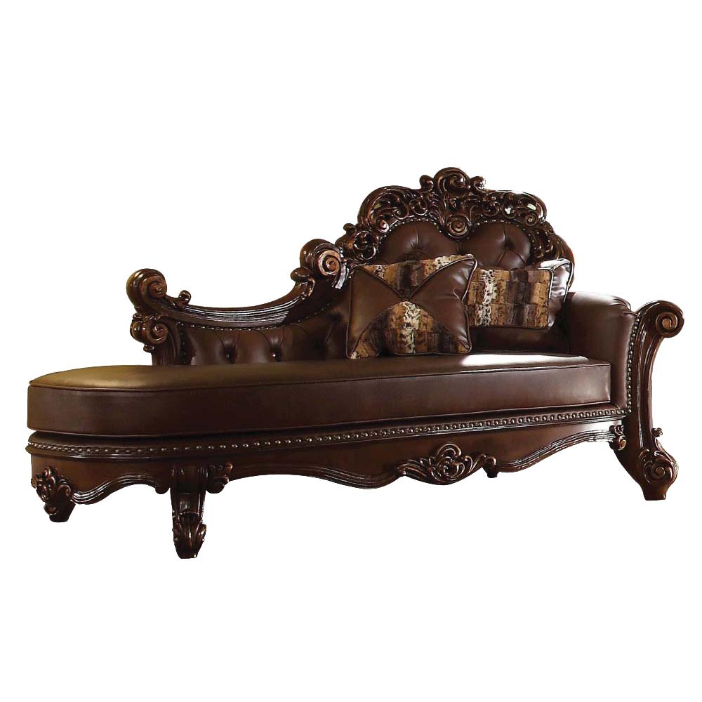 Vendome Chaise w/2 Pillows, PU & Cherry (96491). Picture 1