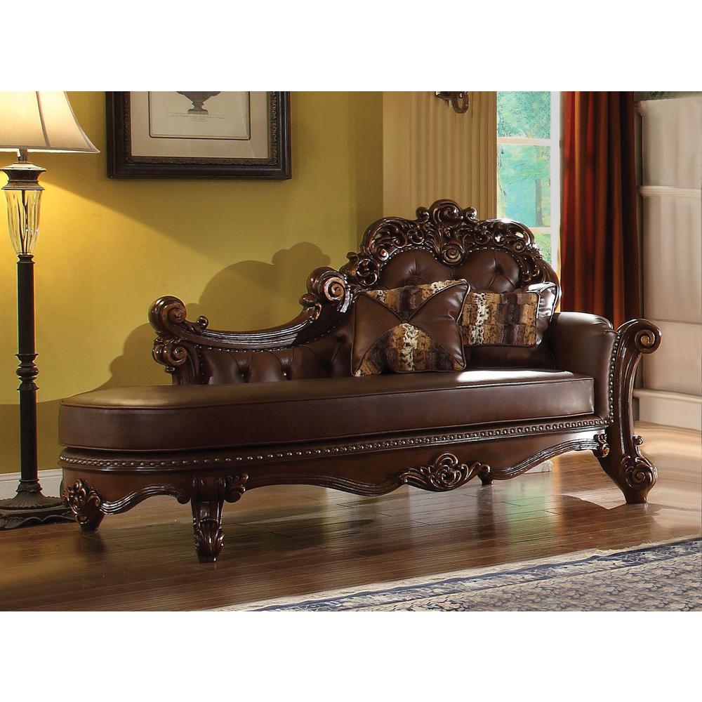 Vendome Chaise w/2 Pillows, PU & Cherry (96491). Picture 2