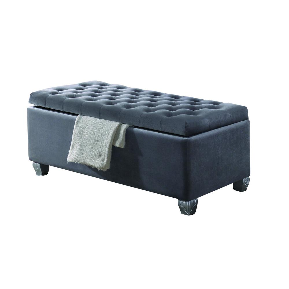 Rebekah Bench w/Storage, Gray Fabric. Picture 1