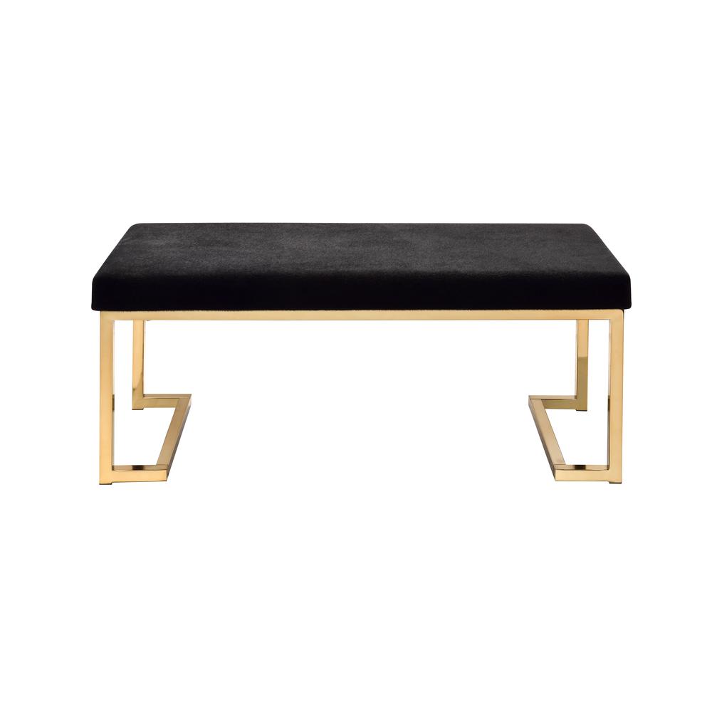 Boice Bench, Black Fabric & Champagne. Picture 3