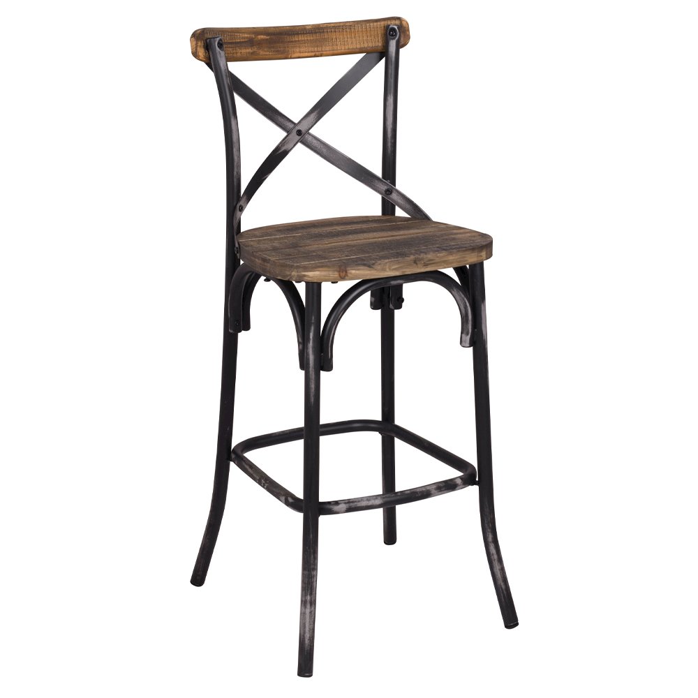 Zaire Bar Chair Antique Black & Antique Oak. Picture 2