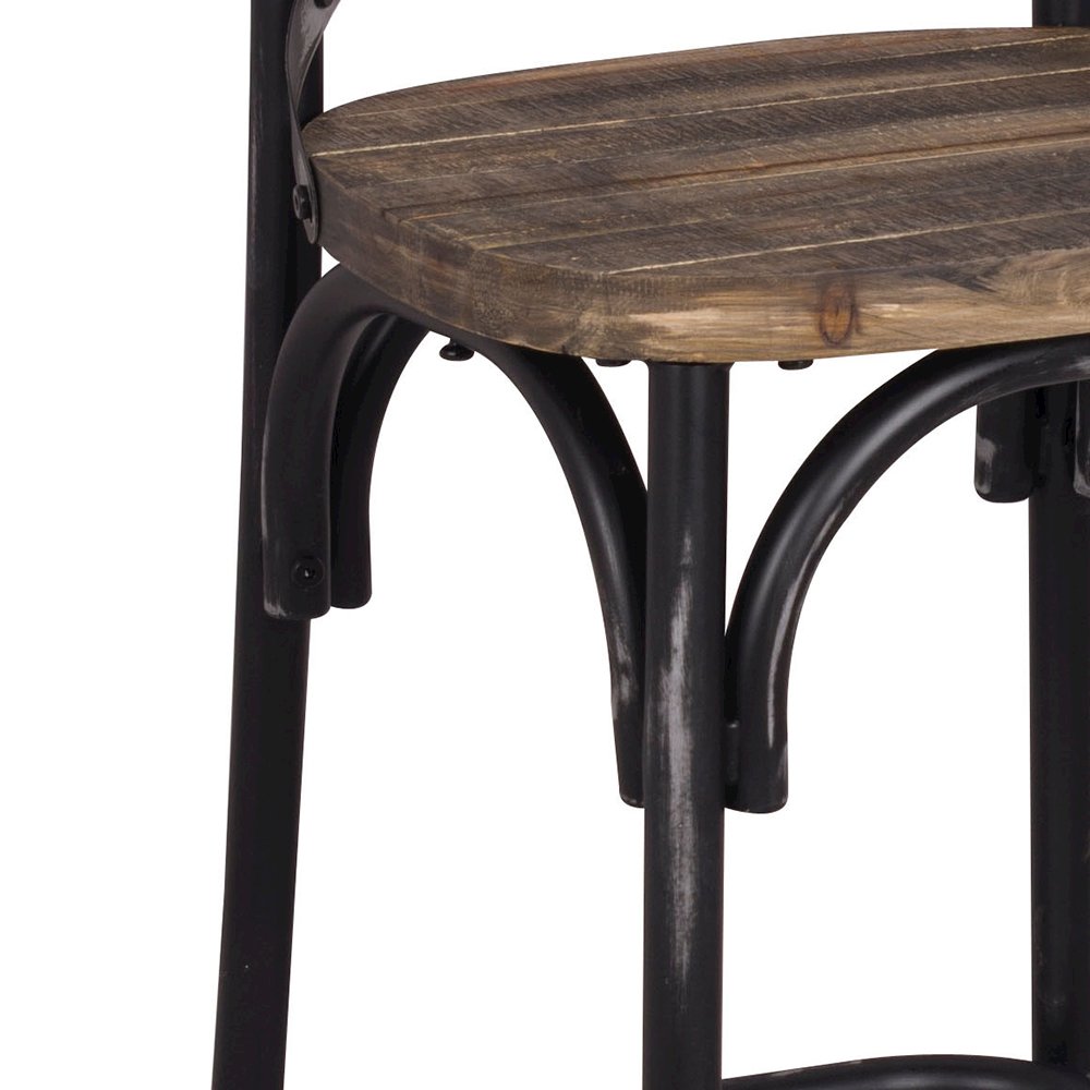 Zaire Bar Chair Antique Black & Antique Oak. Picture 3