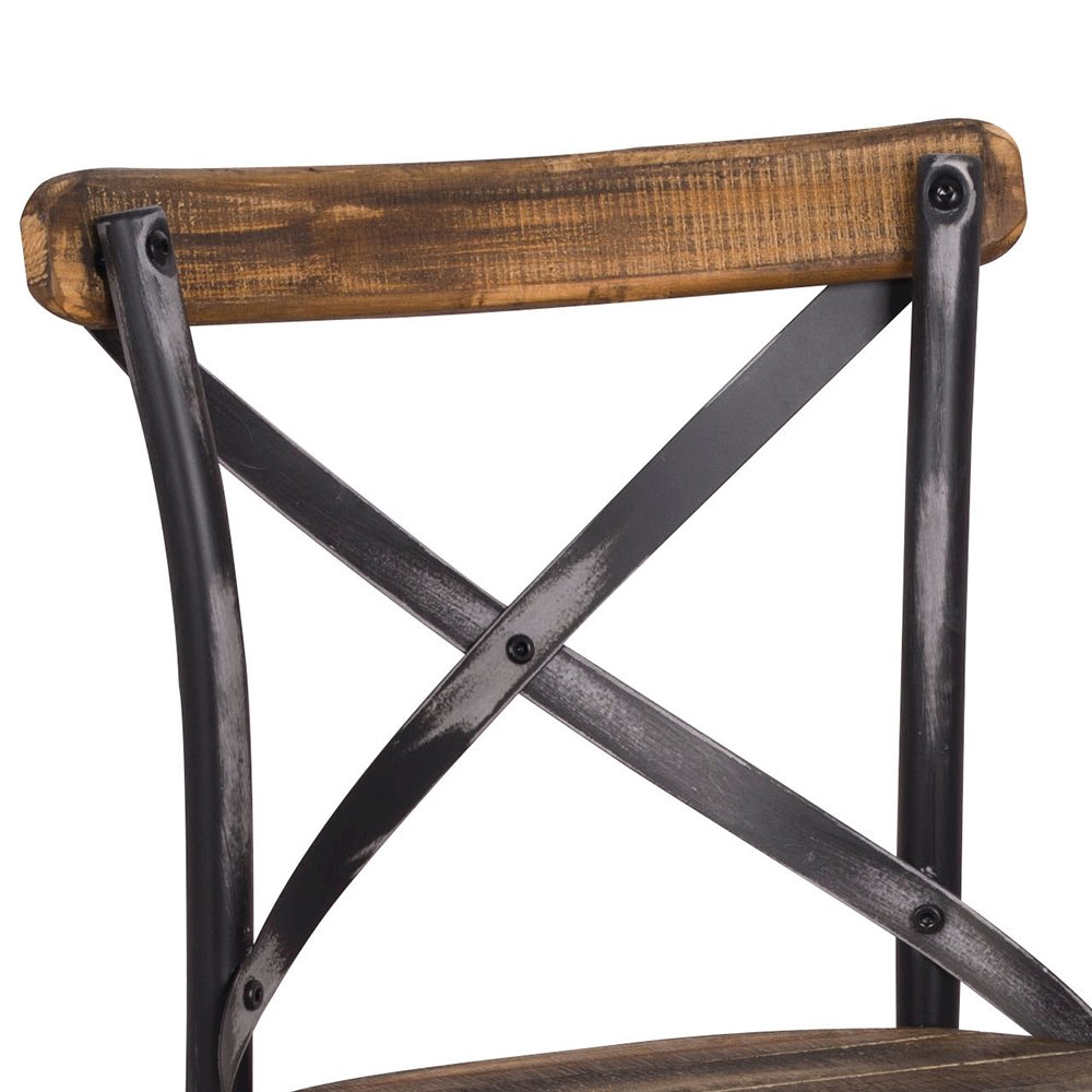 Zaire Bar Chair Antique Black & Antique Oak. Picture 4
