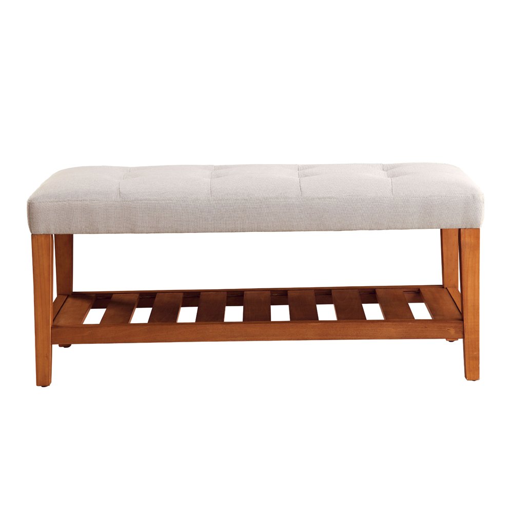 Charla Bench Light Gray & Oak. Picture 3