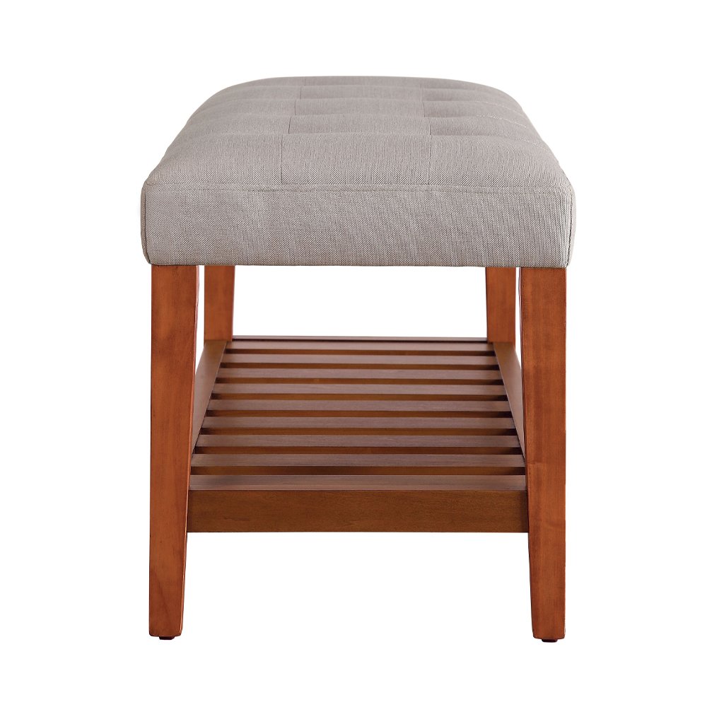 Charla Bench Light Gray & Oak. Picture 4
