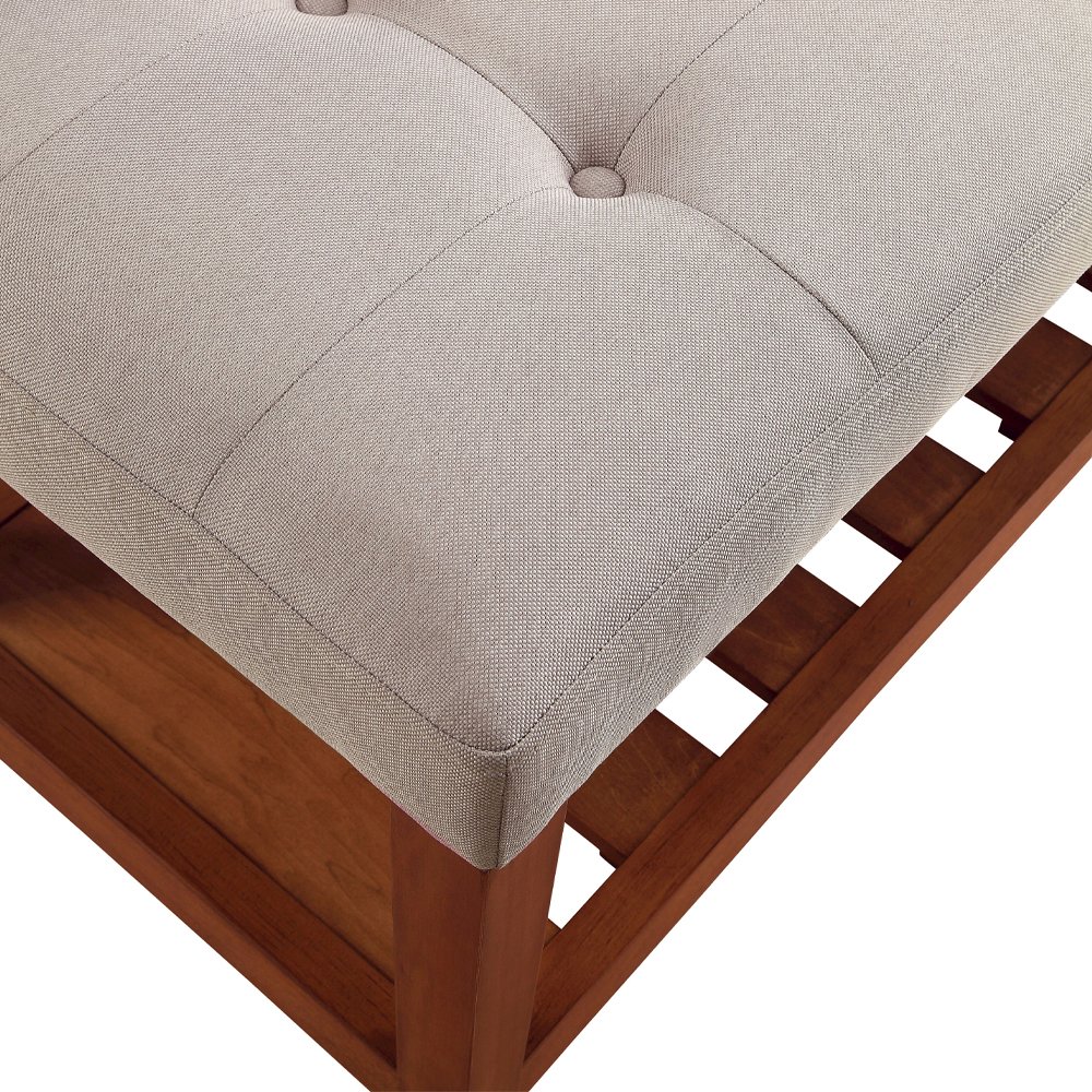 Charla Bench Light Gray & Oak. Picture 5