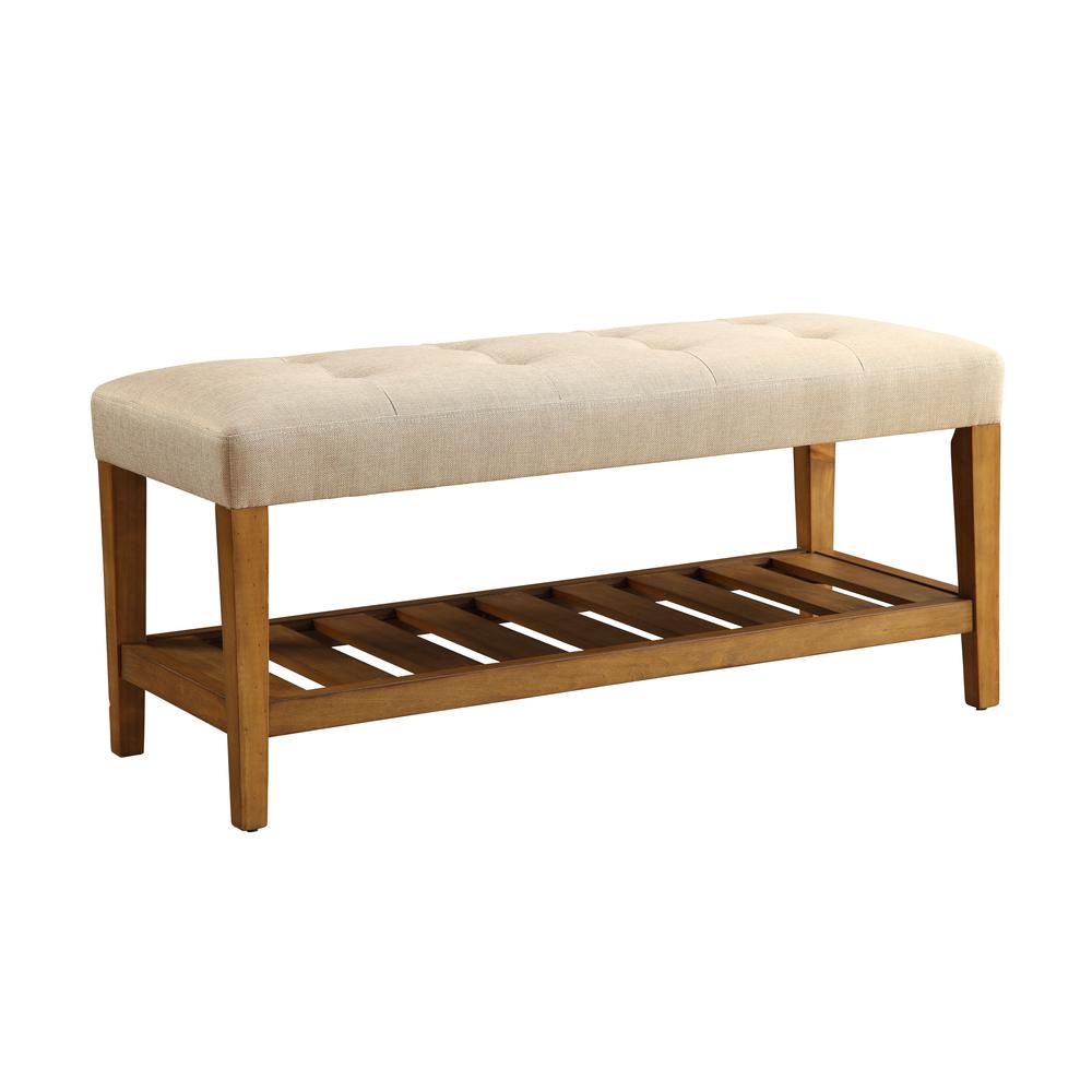 Charla Bench Beige & Oak. Picture 1