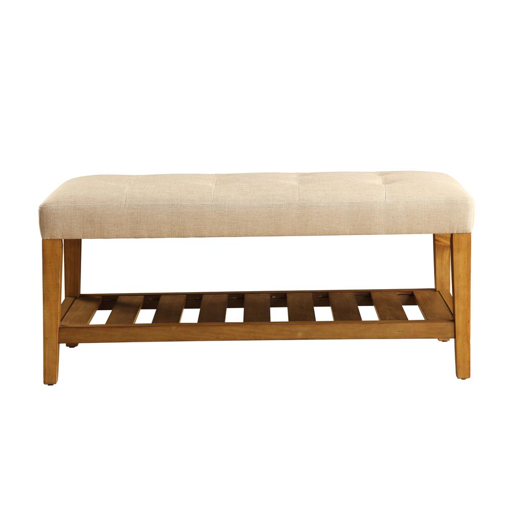 Charla Bench Beige & Oak. Picture 2