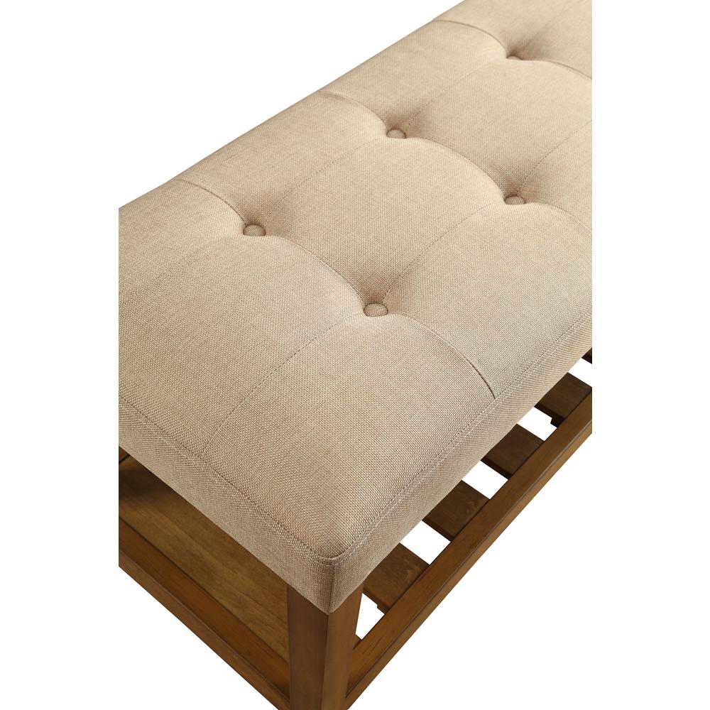 Charla Bench Beige & Oak. Picture 3