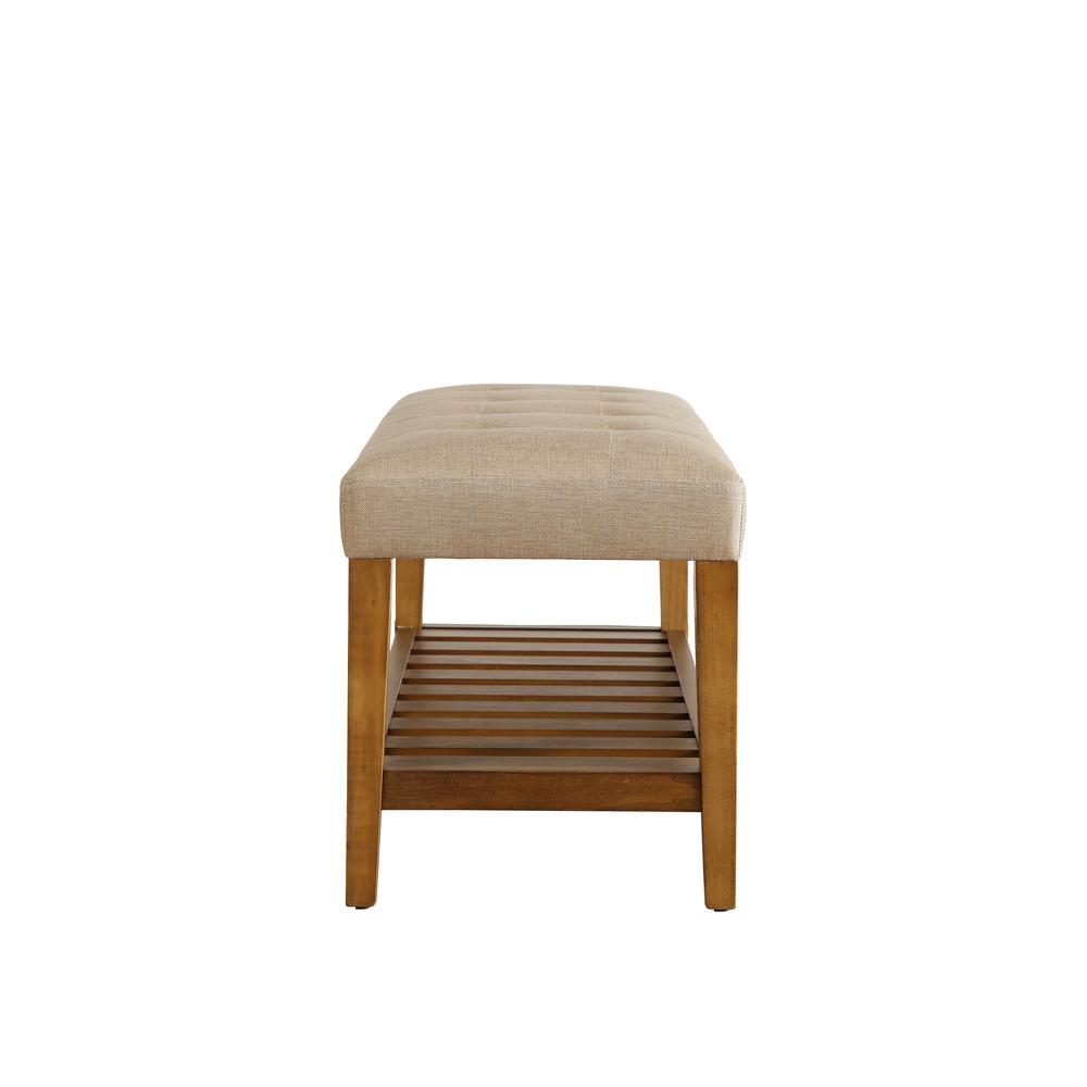 Charla Bench Beige & Oak. Picture 4