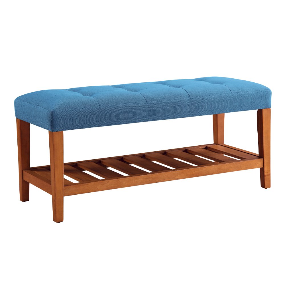 Charla Bench Blue & Oak. Picture 2