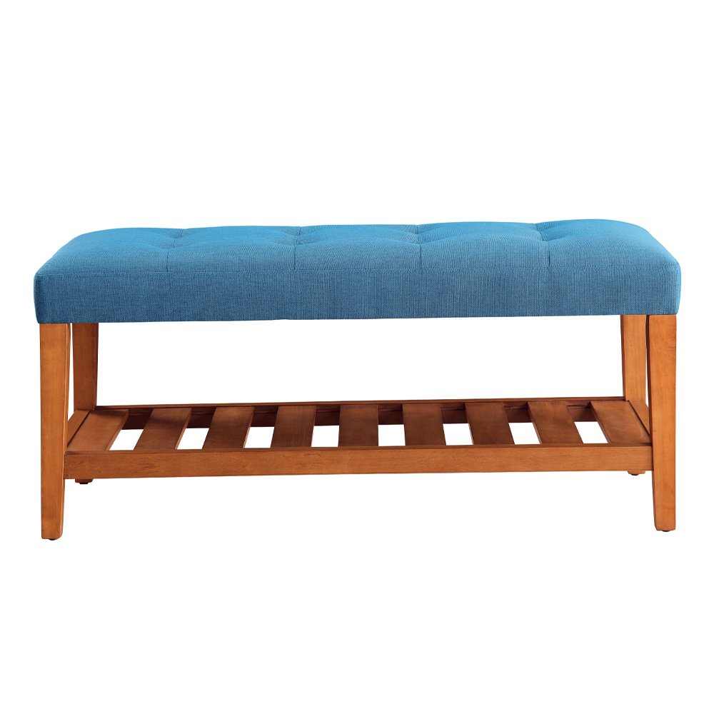 Charla Bench Blue & Oak. Picture 3