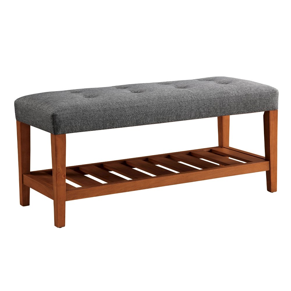 Charla Bench Gray & Oak. Picture 2