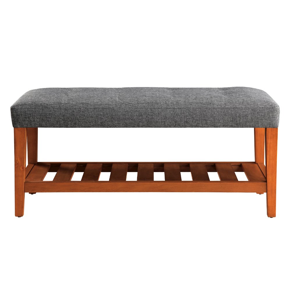 Charla Bench Gray & Oak. Picture 3