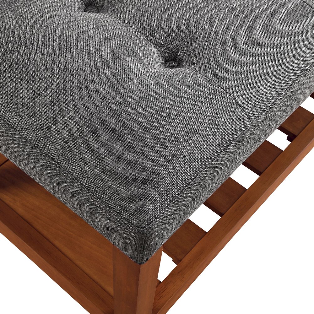 Charla Bench Gray & Oak. Picture 5