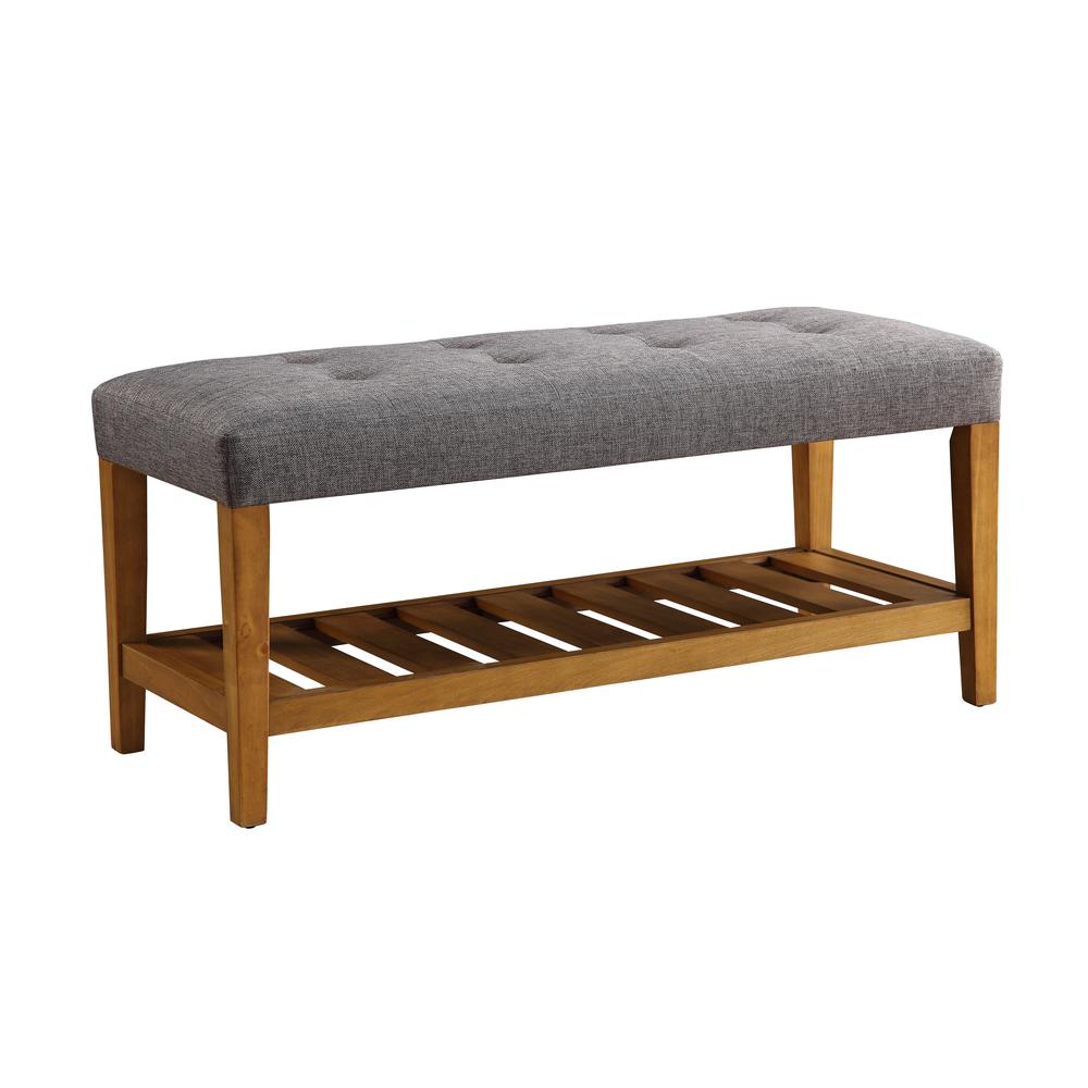Charla Bench, Gray & Oak. Picture 1