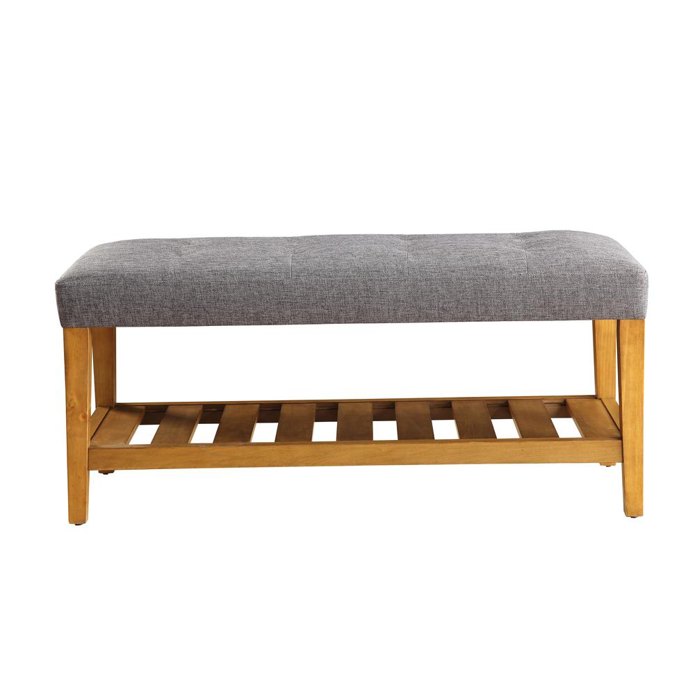 Charla Bench, Gray & Oak. Picture 2