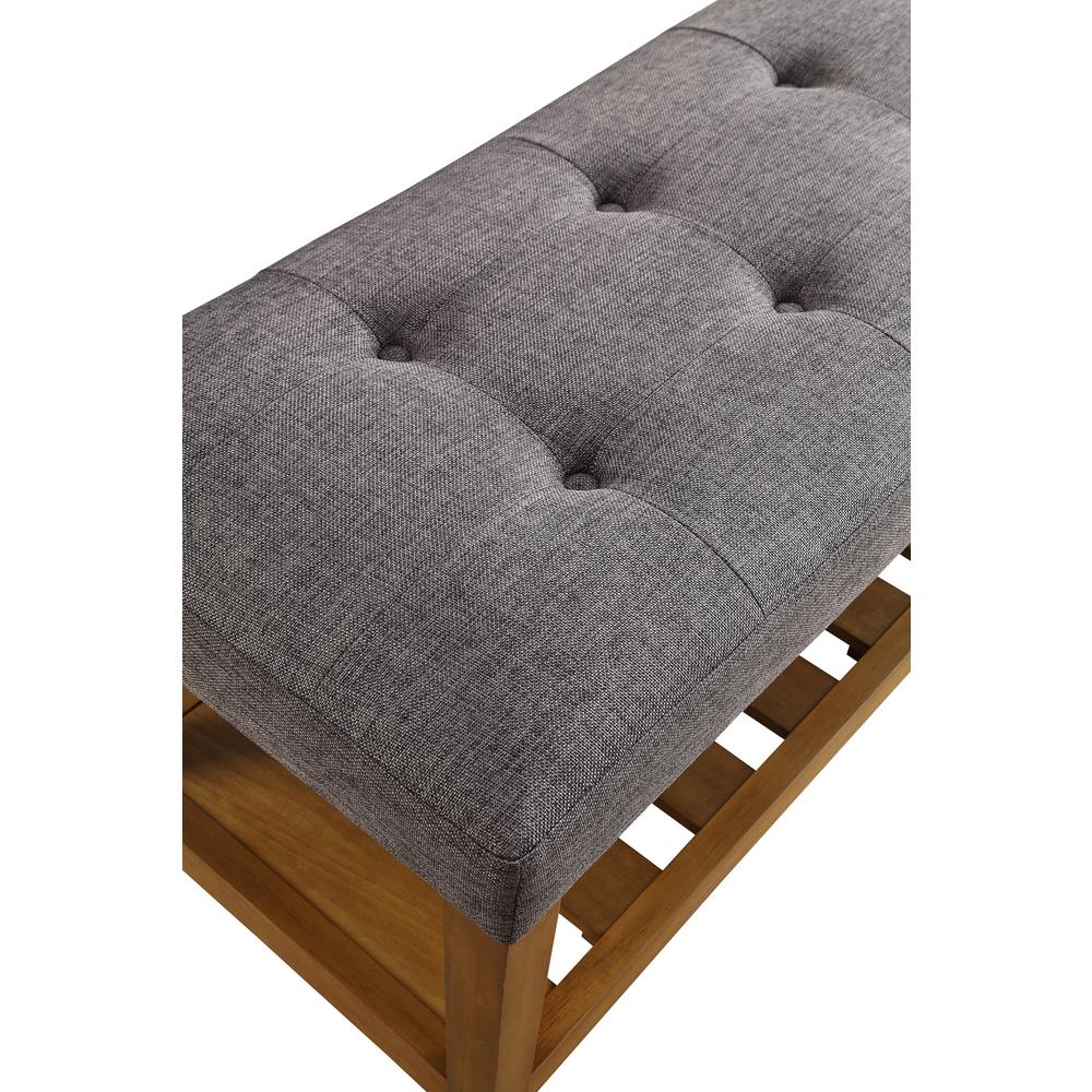 Charla Bench, Gray & Oak. Picture 3
