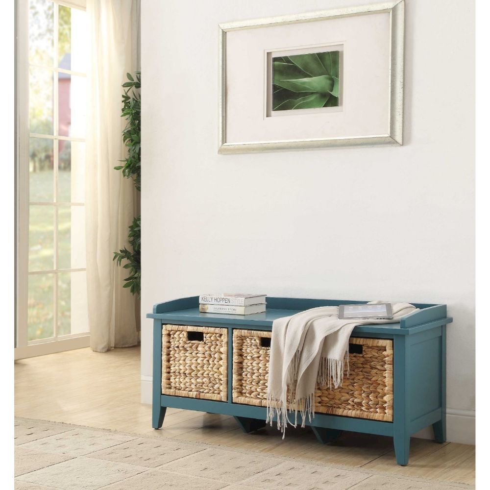 Flavius Bench w/Storage Teal. Picture 6
