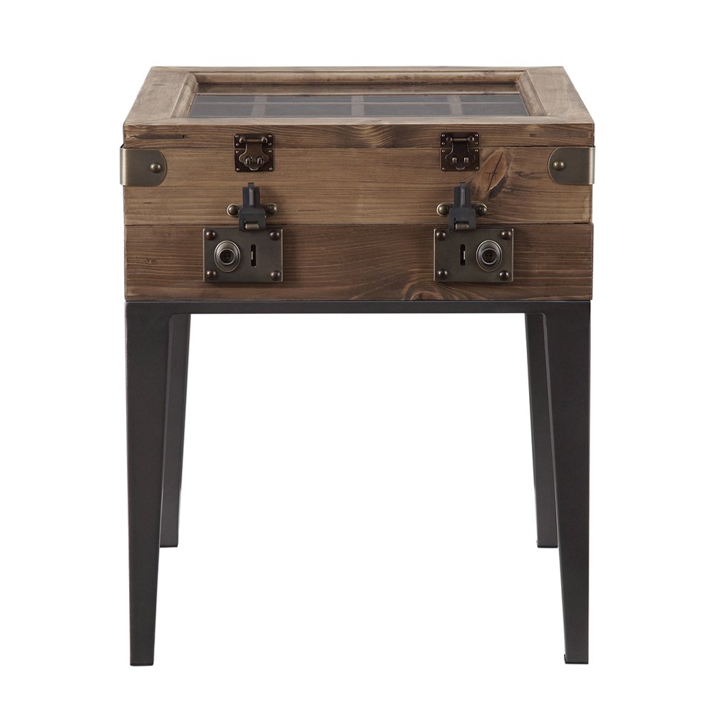 Kolin Accent Table Rustic Oak & Matte Gray. Picture 3