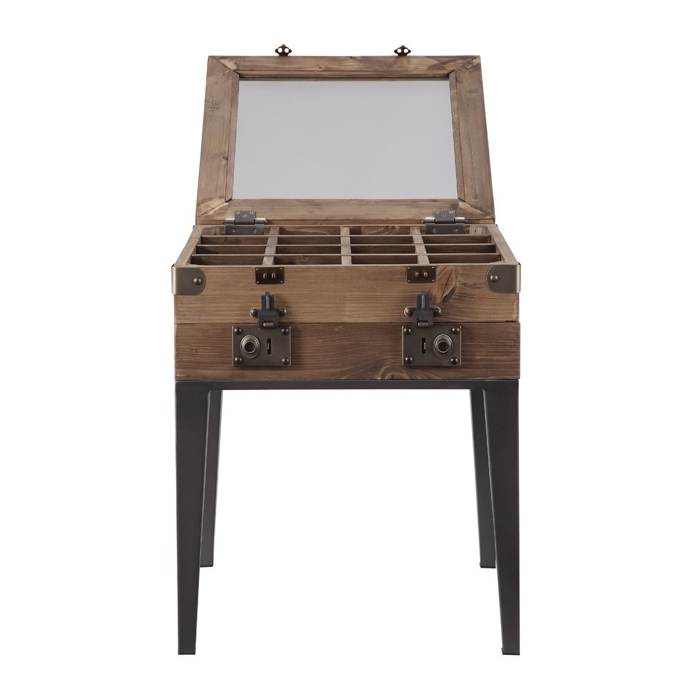 Kolin Accent Table Rustic Oak & Matte Gray. Picture 4